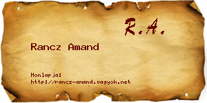 Rancz Amand névjegykártya